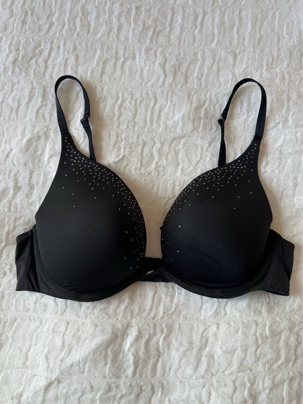 Victoria's Secret Logo Shine Strap Push-Up Bra Black 34C